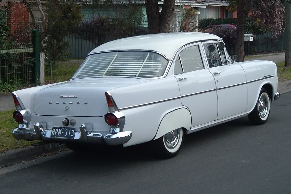 EK Holden in Snowcrest White over Parisian Lilac — Special Sedan