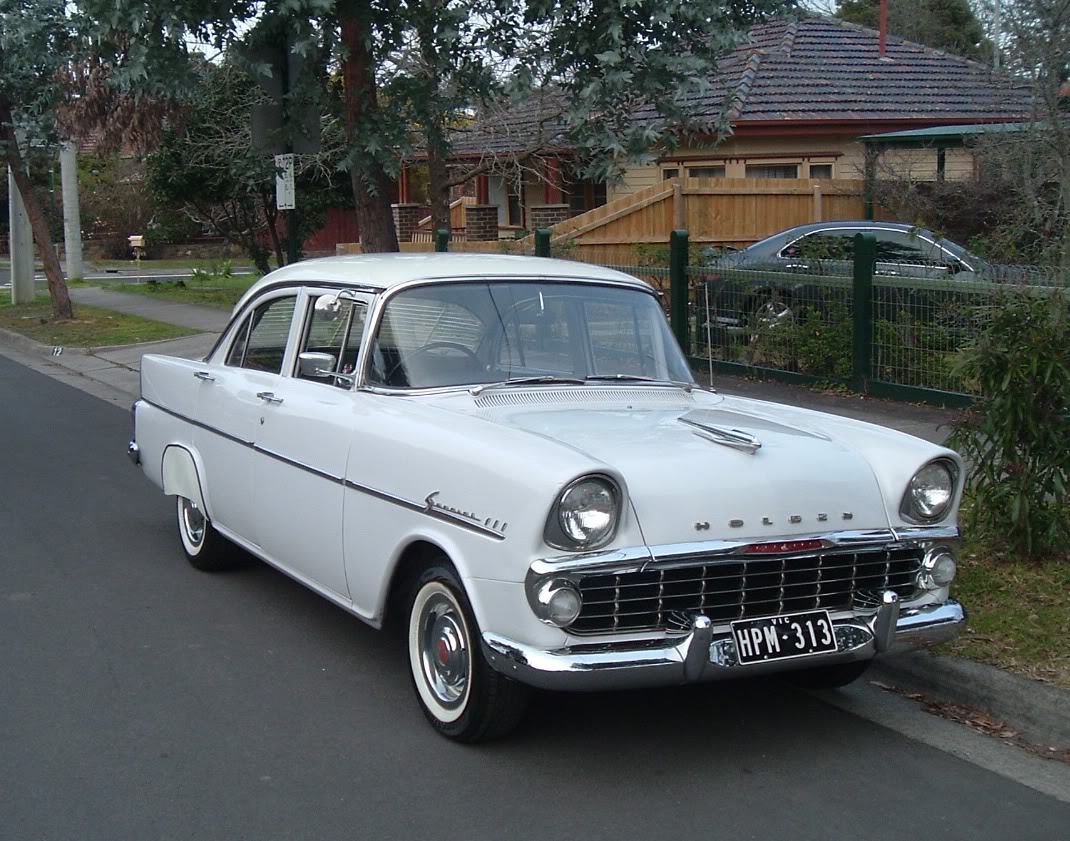 EK Holden in Snowcrest White over Parisian Lilac — Special Sedan