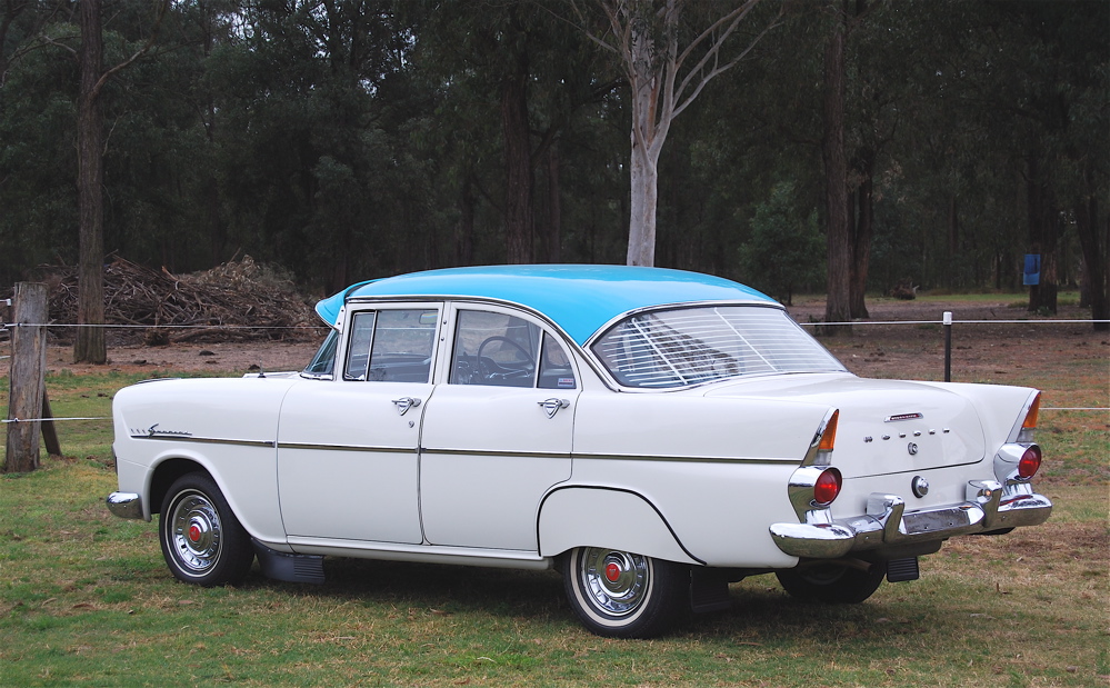 EK Holden in Tartan Turquoise over Snowcrest White — Special Sedan