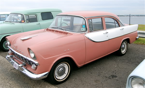 FB Holden in Pyramid Coral with Grecian White Insert — Special Sedan