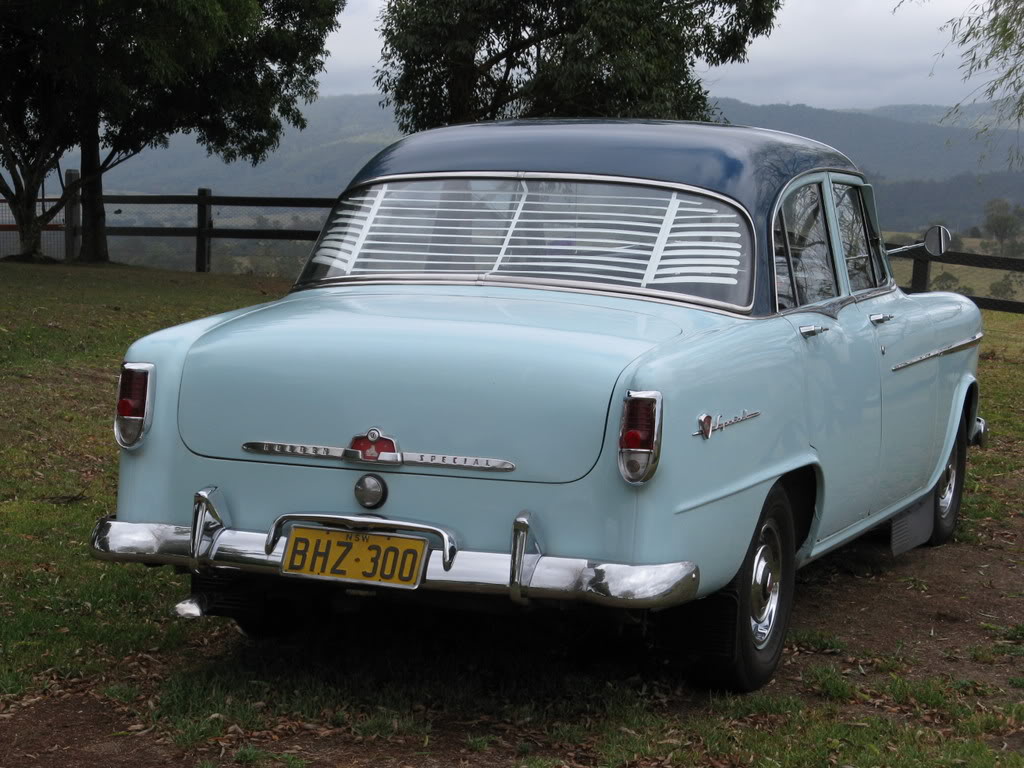 FE Holden in Teal Blue over Elk Blue — Special Sedan