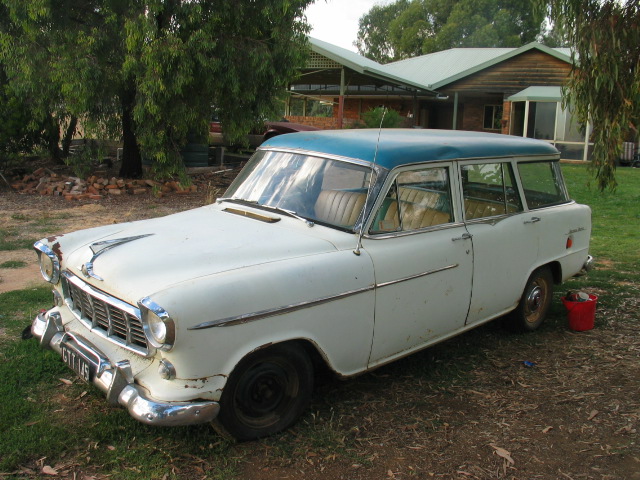 FE Holden in Royal Marine over Castle Grey — Special Station Sedan