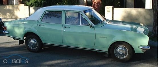 HG Holden in Kashmir White over Cascade Green — Kingswood Sedan