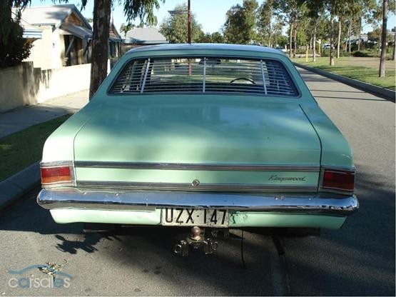 HG Holden in Kashmir White over Cascade Green — Kingswood Sedan
