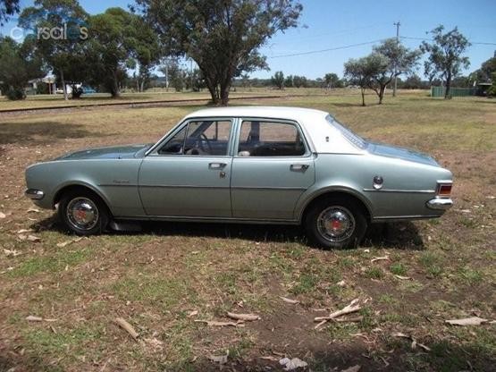 HG Holden in Kashmir White over Silver Mist Met — Kingswood Sedan