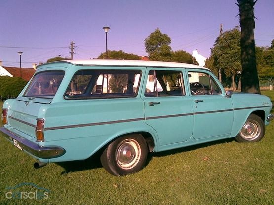 EH Holden in Fowlers Ivory over Marlin Turquoise — Special Station Sedan