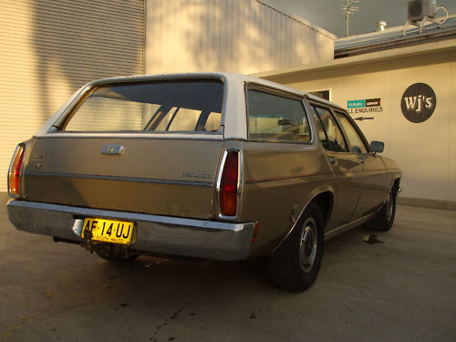 HQ Holden in Palais White over Antelope Met — Premier Station Sedan