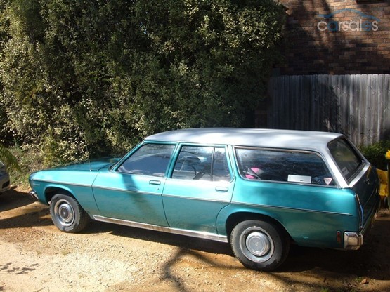 HQ Holden in Glacier White over Aquamarine Met — Premier Station Sedan
