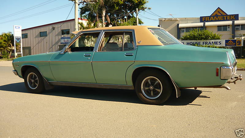 HQ Holden in Glacier White over Taormina Aqua Met — Statesman Custom Sedan