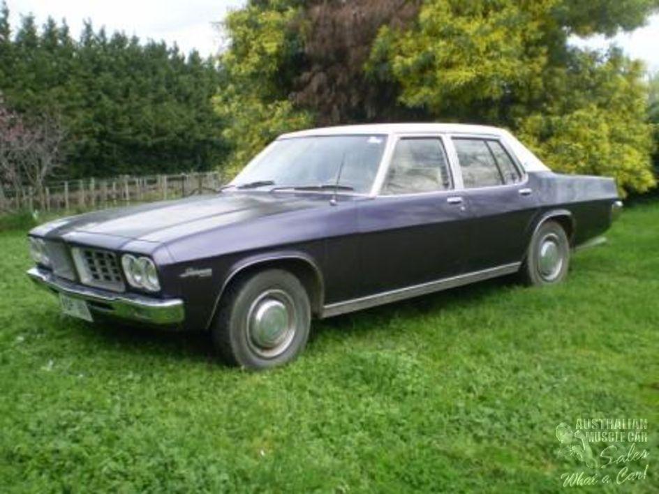 HQ Holden in Glacier White over Amethyst Met — Statesman Custom Sedan