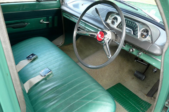 EH Holden with Porcelain & Triton Green trim — Special Sedan