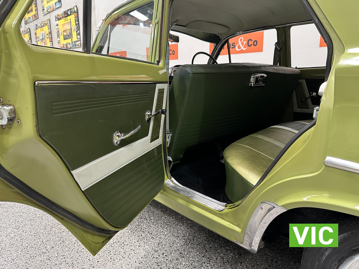 EJ Holden with Harlequin & Curio Green with Feathertop Grey trim — Special Sedan