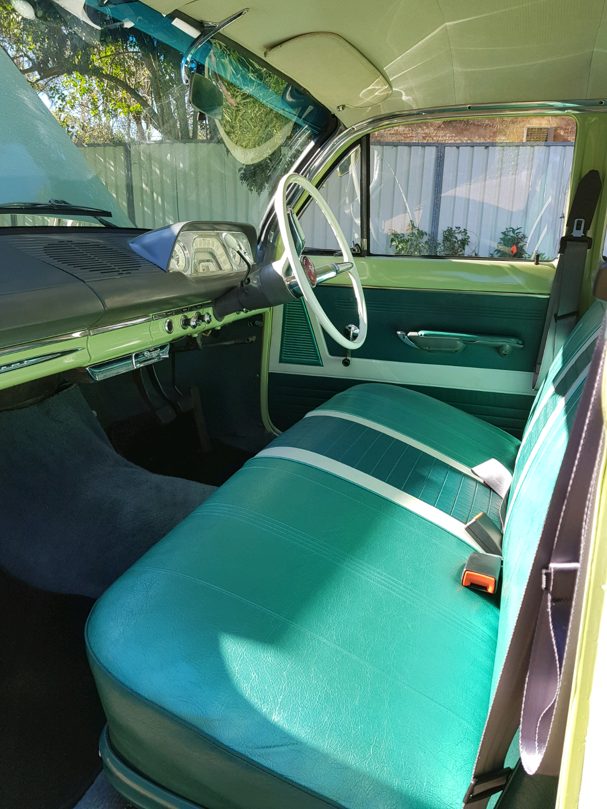 EJ Holden with Porcelain & Triton Green with Feathertop Grey trim — Special Sedan