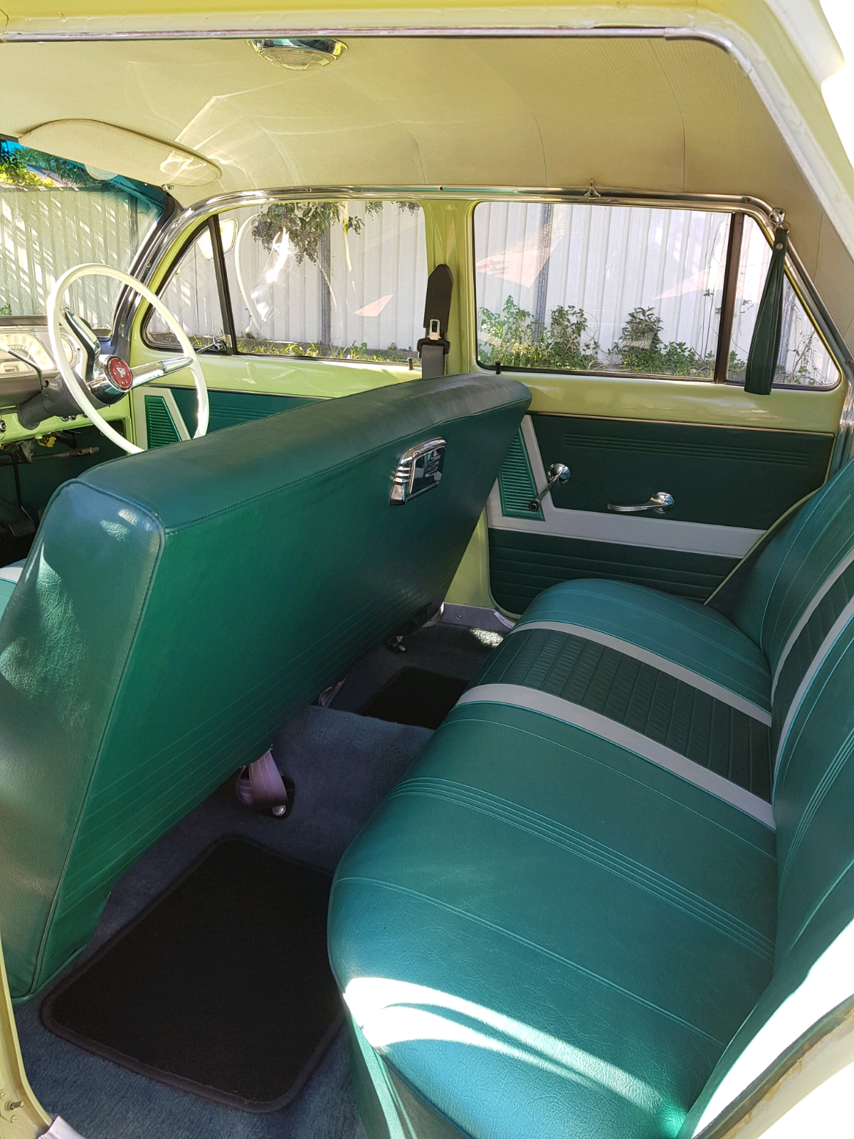 EJ Holden with Porcelain & Triton Green with Feathertop Grey trim — Special Sedan