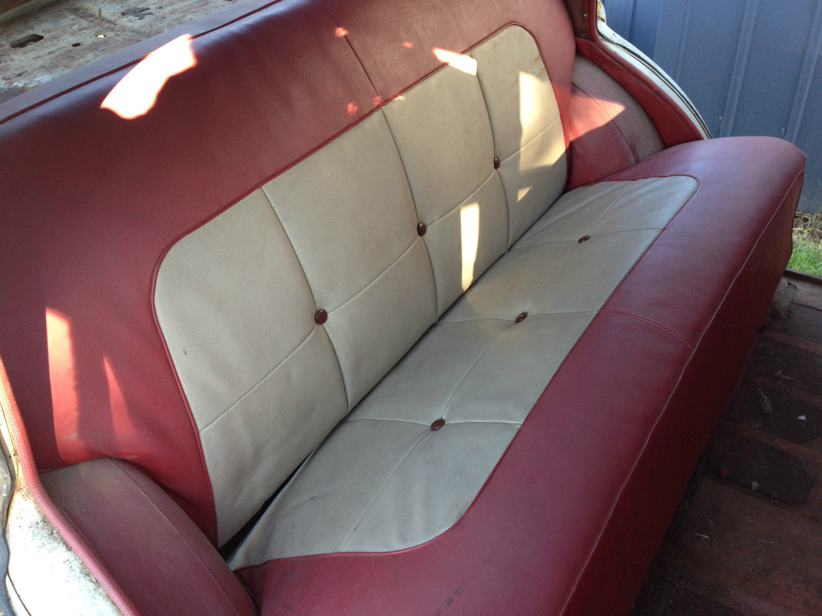 FJ Holden with Fall Red & Canyon Beige Elascofab Vinyl trim — Special Sedan